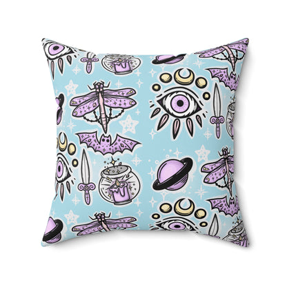 LIGHT BLUE WITCHY ELEMENTS PILLOW