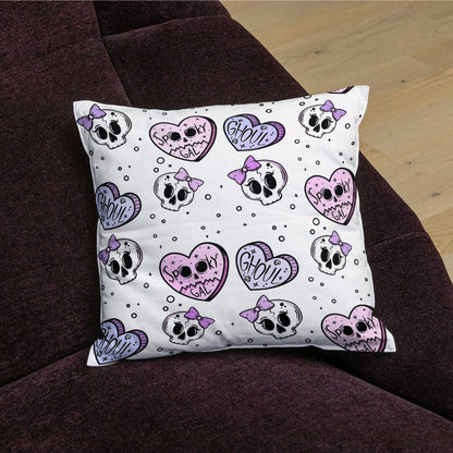 SKULLS AND HEARTS PILLOW