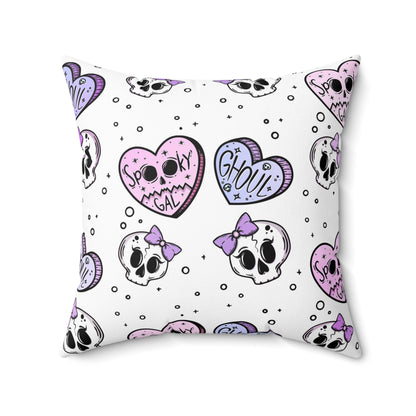 SKULLS AND HEARTS PILLOW