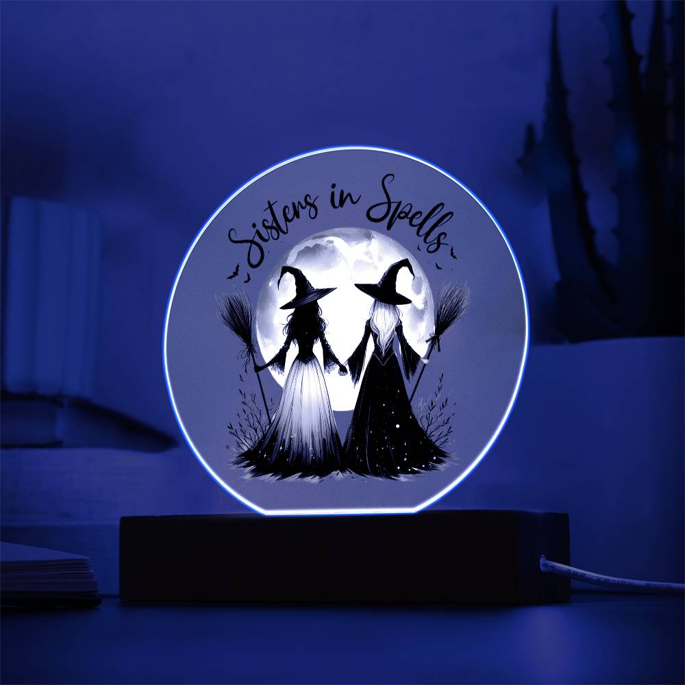 SISTERS IN SPELLS ACRYLIC PLAQUE