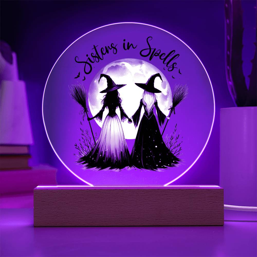 SISTERS IN SPELLS ACRYLIC PLAQUE